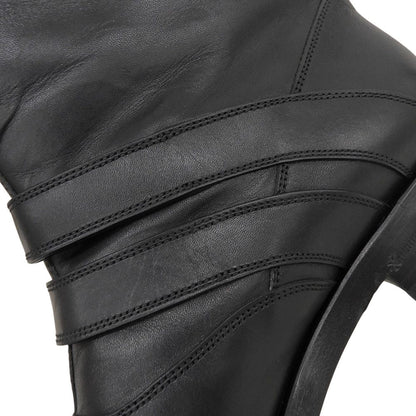 Gucci Leather Strap Biker Boots with Fleece Black 35.5 — view 6