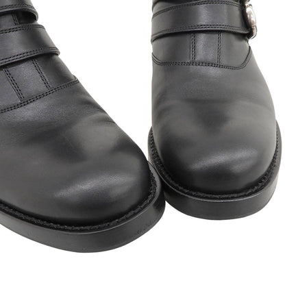 Gucci Leather Strap Biker Boots with Fleece Black 35.5 — view 3