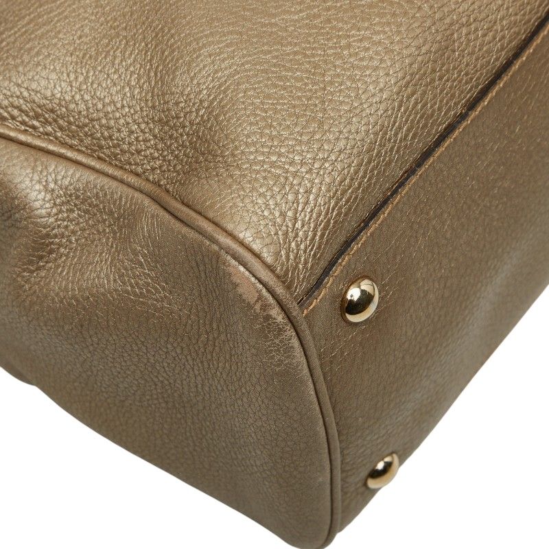 Gucci Bamboo 2-Way Shoulder Bag Gold Brown Leather — view 5