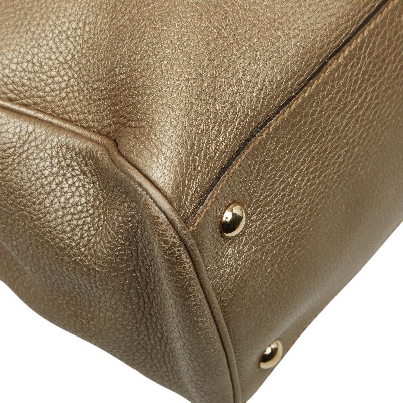 Gucci Bamboo 2-Way Shoulder Bag Gold Brown Leather — view 7