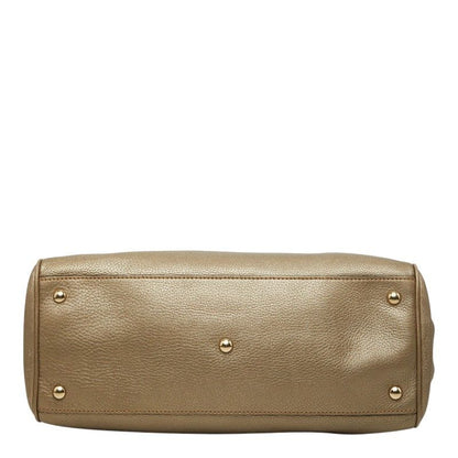 Gucci Bamboo 2-Way Shoulder Bag Gold Brown Leather — view 3