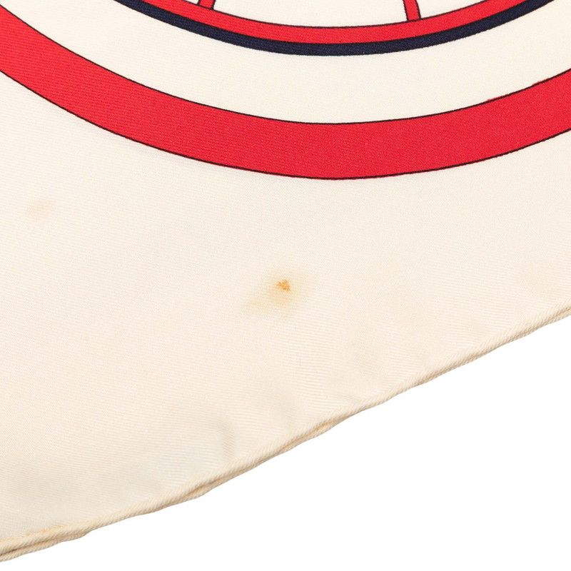 Hermes Carre 90 Spring Scarf Large White Multicolor Silk — view 4