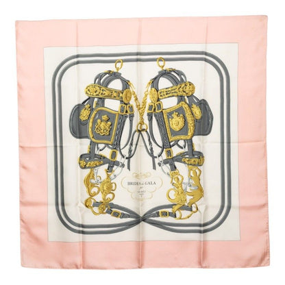 Hermes Carre 90 Brides de Gala Ceremony Bridle Scarf Large Pink Multicolor Silk