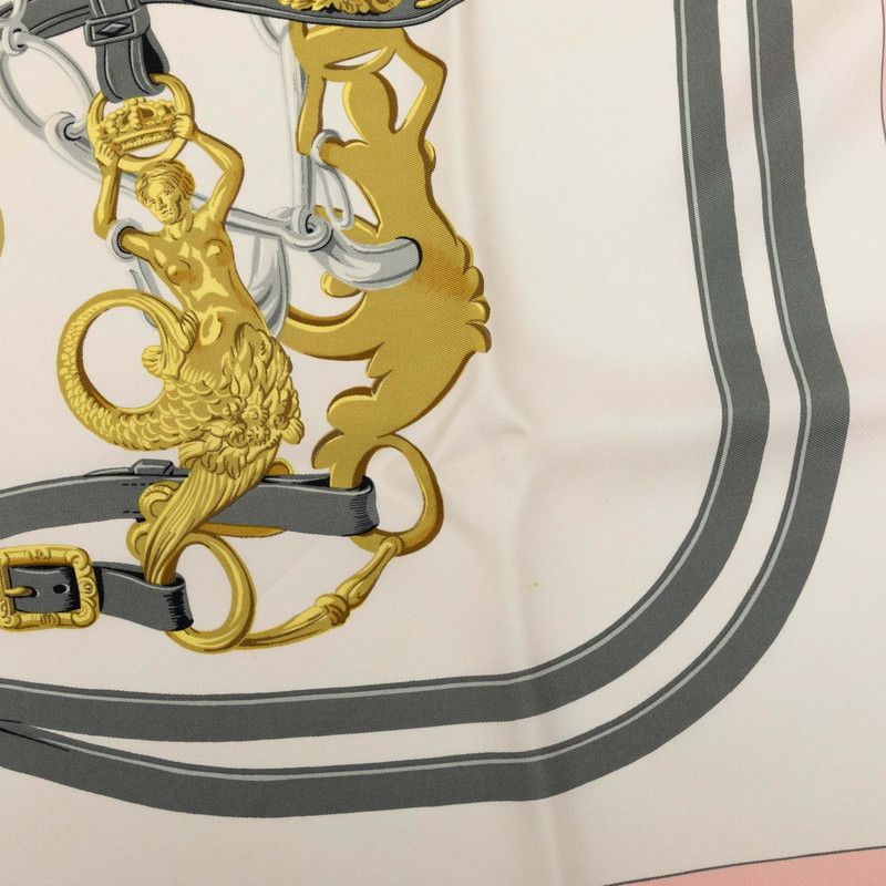Hermes Carre 90 Brides de Gala Ceremony Bridle Scarf Large Pink Multicolor Silk — view 4