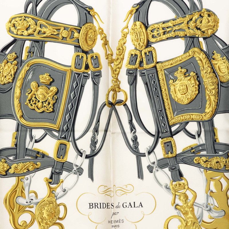 Hermes Carre 90 Brides de Gala Ceremony Bridle Scarf Large Pink Multicolor Silk — view 3