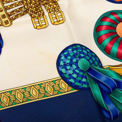 Hermes Carre 90 Les Rubans du Cheval Horse Ribbon Decoration Scarf Large Navy — view 7