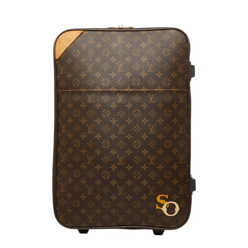 Louis Vuitton Monogram Pegase 55 Travel Bag Suitcase Brown Leather