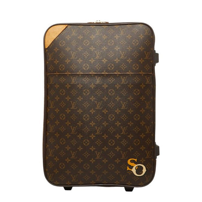 Louis Vuitton Monogram Pegase 55 Travel Bag Suitcase Brown Leather