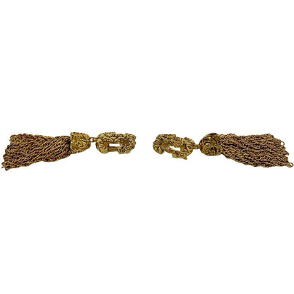 Chanel 93A With Rice Vintage CC Logo Tassel Earrings Gold — view 5