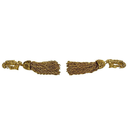 Chanel 93A With Rice Vintage CC Logo Tassel Earrings Gold — view 4
