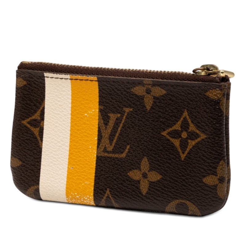 Louis Vuitton Monogram Pochette Cles Belbow Coin Case Brown Yellow — view 2
