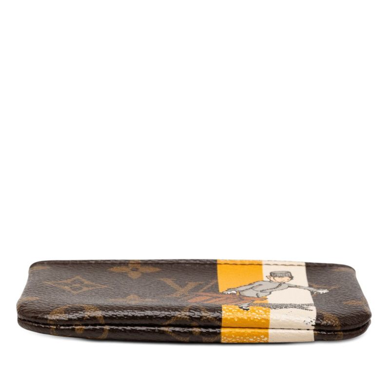 Louis Vuitton Monogram Pochette Cles Belbow Coin Case Brown Yellow — view 3