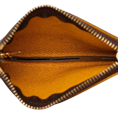 Louis Vuitton Monogram Pochette Cles Belbow Coin Case Brown Yellow — view 5