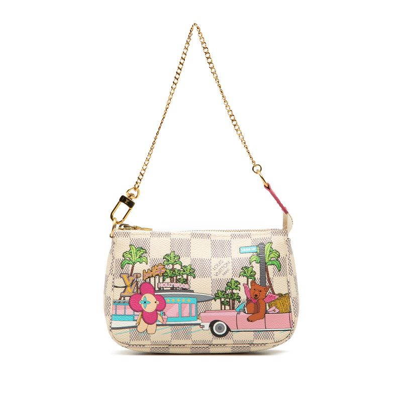 Louis Vuitton Damier Azur Vivienne Mini Pochette Pouch Mini Handbag White
