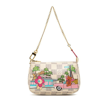 Louis Vuitton Damier Azur Vivienne Mini Pochette Pouch Mini Handbag White