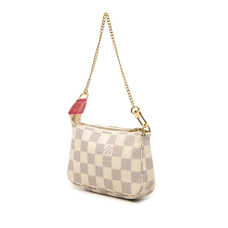 Louis Vuitton Damier Azur Vivienne Mini Pochette Pouch Mini Handbag White — view 2