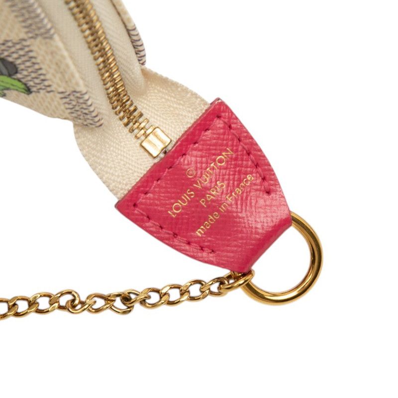 Louis Vuitton Damier Azur Vivienne Mini Pochette Pouch Mini Handbag White — view 5
