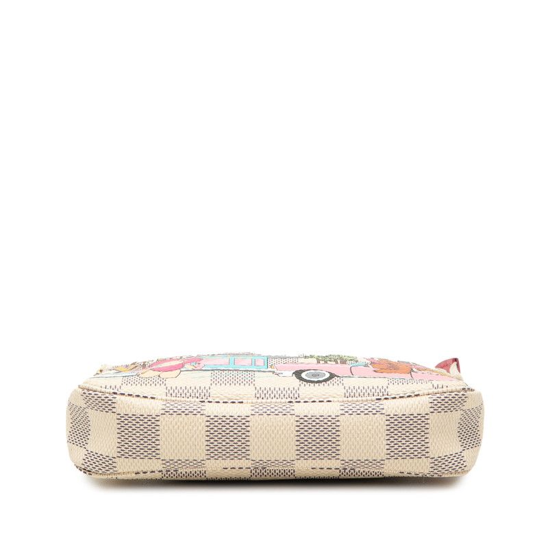 Louis Vuitton Damier Azur Vivienne Mini Pochette Pouch Mini Handbag White — view 3