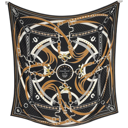 Hermes Carre 140 la Promenade du Matin Bandana Morning Walk Scarf Cashmere Silk