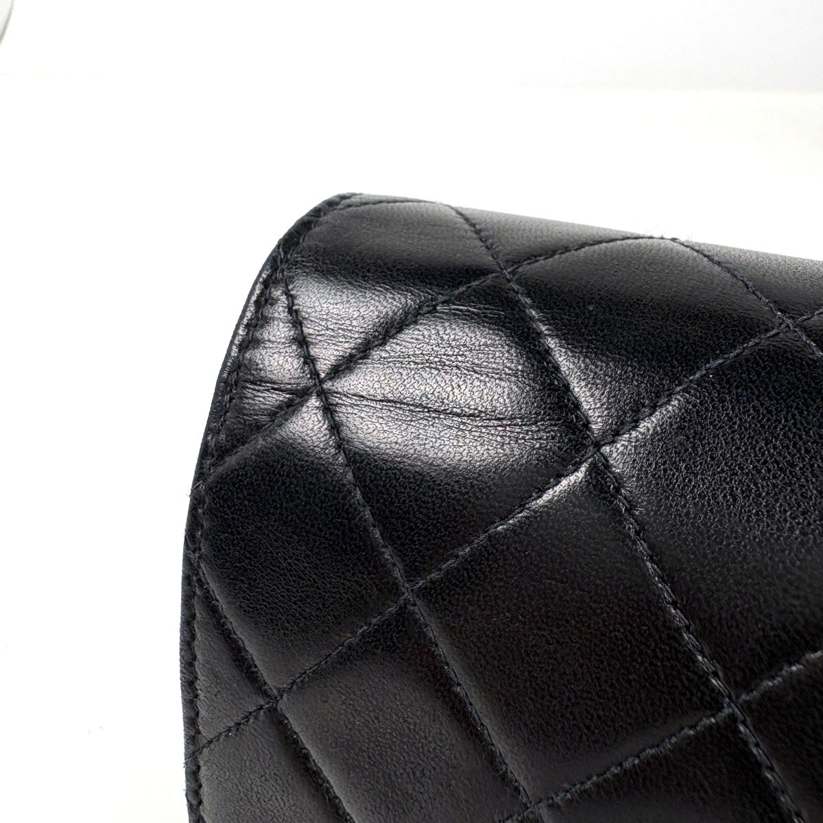 Chanel Quilted Single Flap Chain Shoulder Bag CC Logo Push Lock Leather Black — view 5