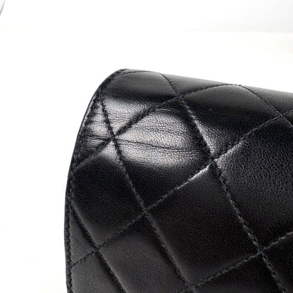 Chanel Quilted Single Flap Chain Shoulder Bag CC Logo Push Lock Leather Black — view 5