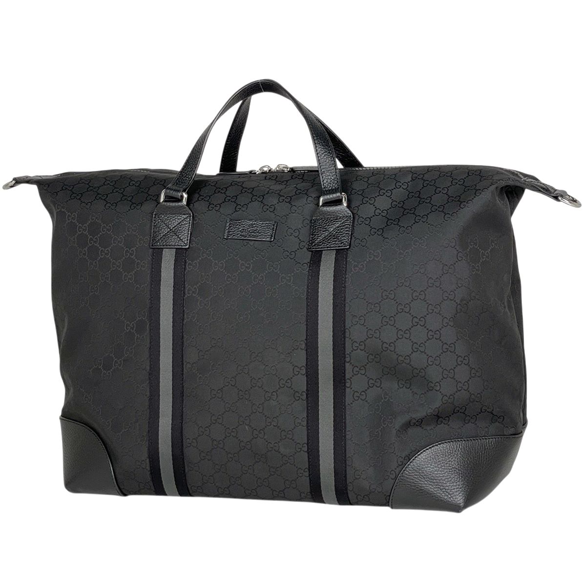 Gucci GG Pattern Boston Bag Nylon Black
