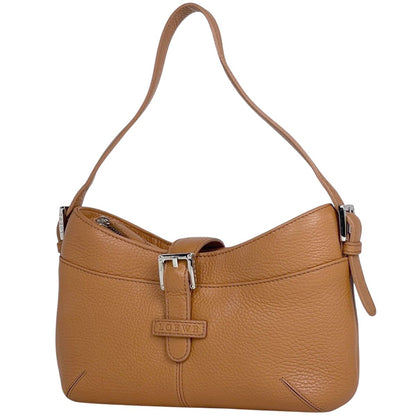 Loewe Logo Shoulder Bag Leather Brown