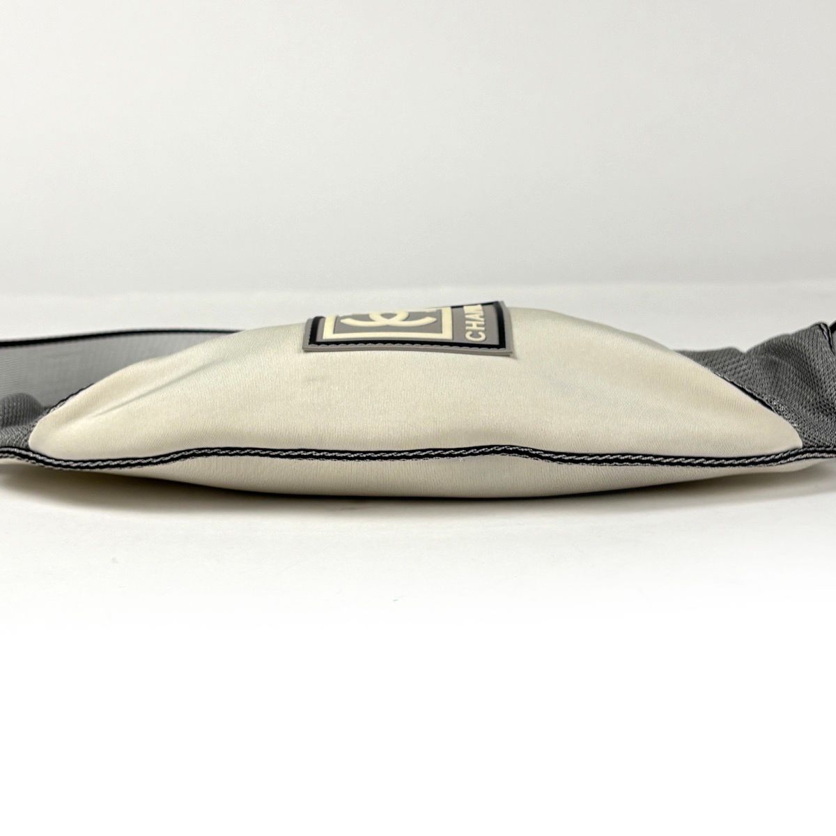 Chanel Sports Line Waist Bag CC Logo Fabric White Gray — view 3