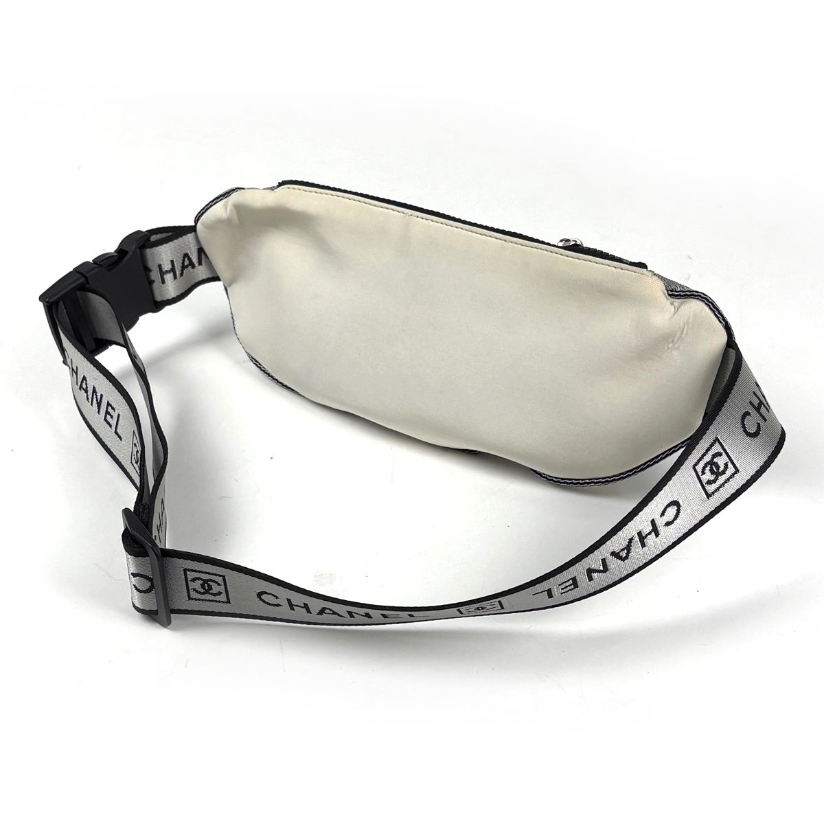 Chanel Sports Line Waist Bag CC Logo Fabric White Gray — view 2