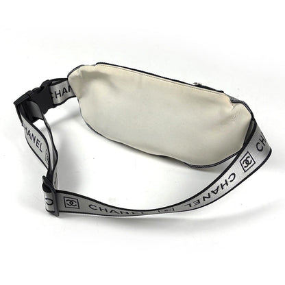 Chanel Sports Line Waist Bag CC Logo Fabric White Gray — view 2