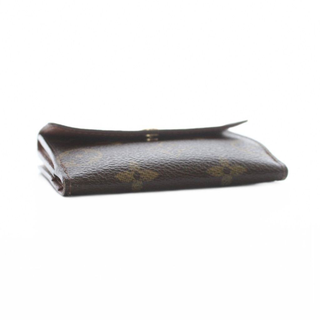 Louis Vuitton Coin Case Wallet Card Brown Snap Button Monogram Pattern — view 4