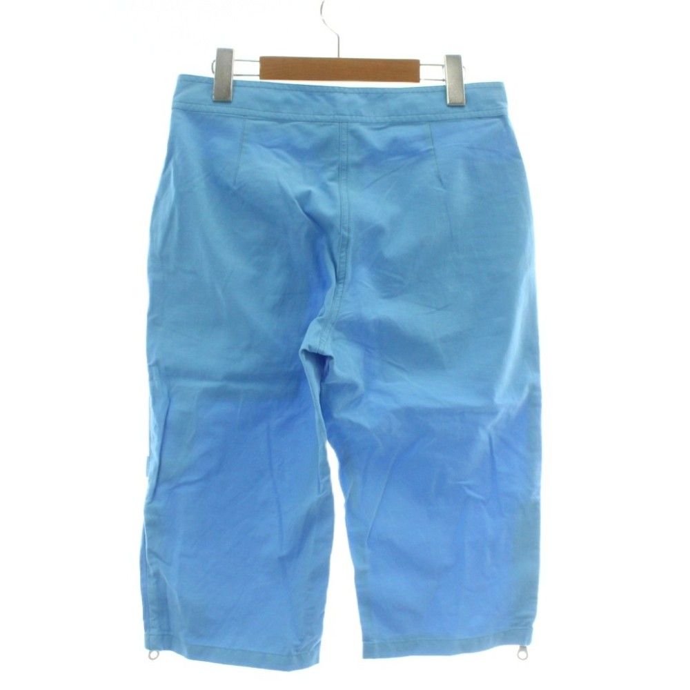 Chanel Sports Line Cropped Pants CC Logo Embroidery Patch Zip Fly Blue — view 2