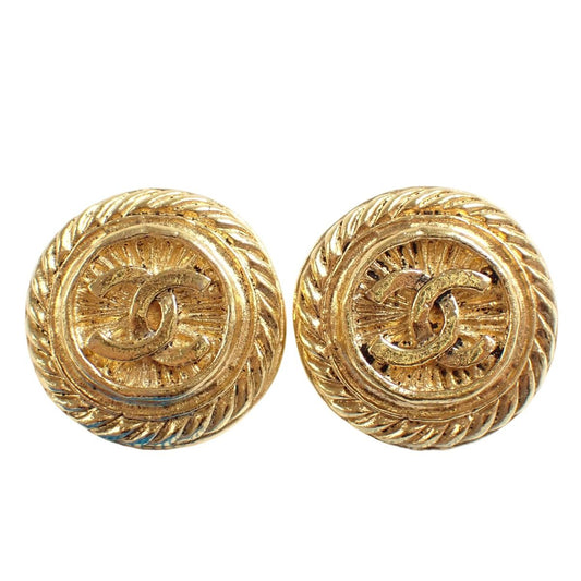 Chanel Large Earrings CC Logo Gold