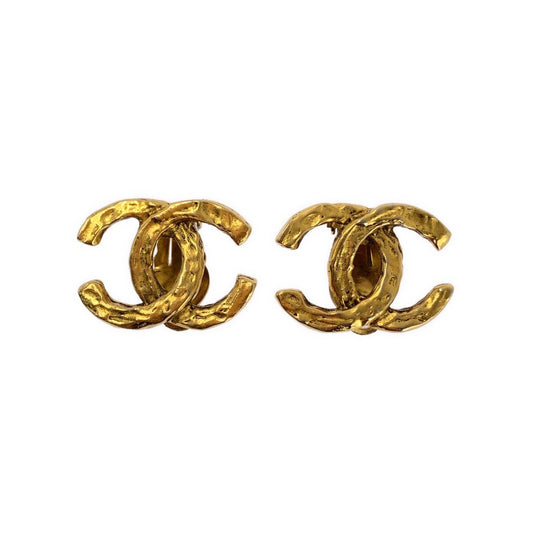 Chanel Vintage CC Logo Earrings Gold