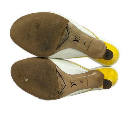 Louis Vuitton Mules White Yellow Multi Flower Leather 35 — view 4