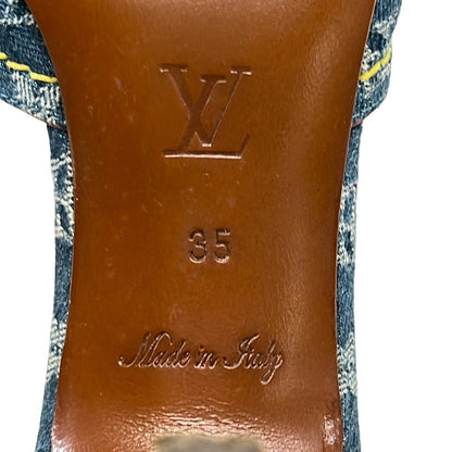Louis Vuitton Mules Blue Beige Multi Ribbon 35 — view 6