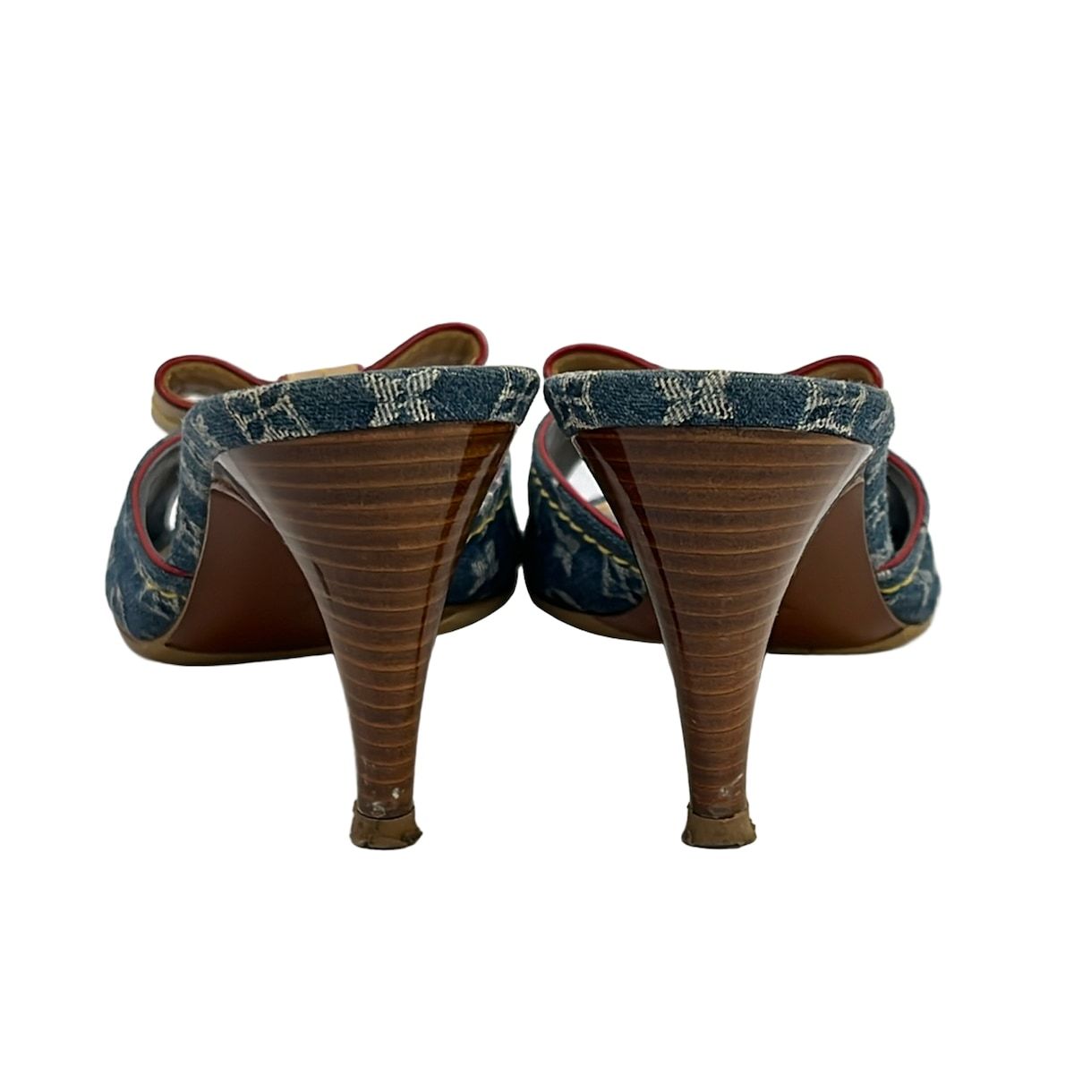 Louis Vuitton Mules Blue Beige Multi Ribbon 35 — view 3