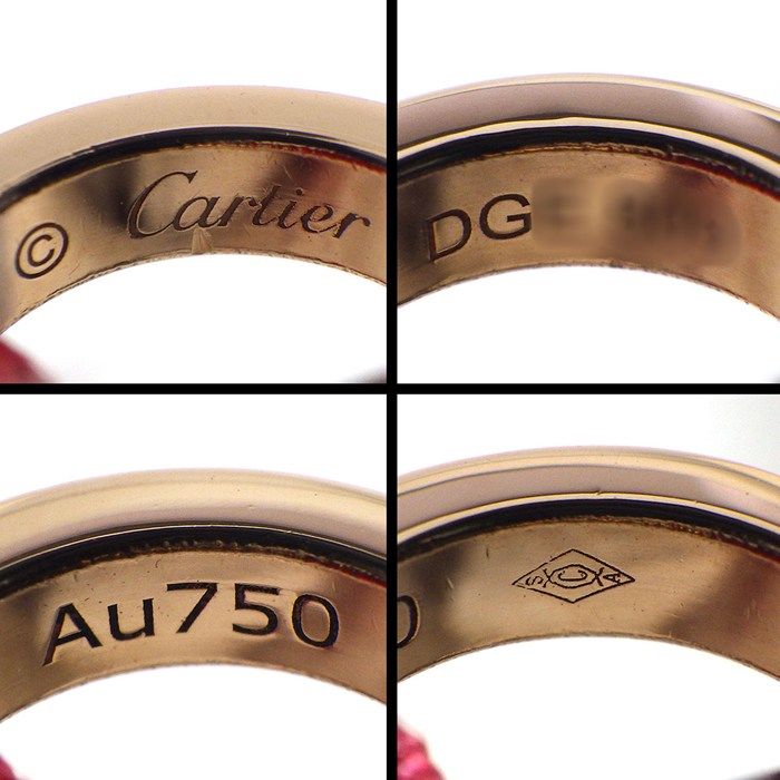Cartier Bracelet Baby Love 4 Points Diamond Black Ceramic Red Cotton Cord 18K — view 3
