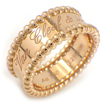 Van Cleef & Arpels Ring Perlee Signature Logo 18K Pink Gold