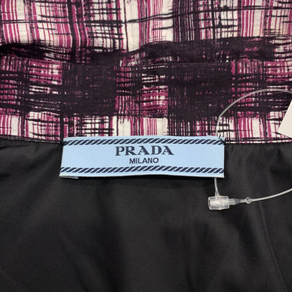 Prada All Over Drawstring Shirt Jacket 42 Purple — view 5
