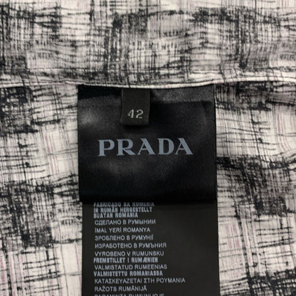 Prada All Over Drawstring Shirt Jacket 42 Purple — view 8