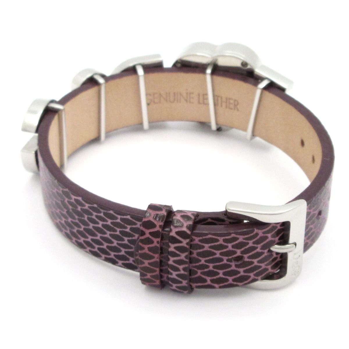 Dolce & Gabbana D&G Watch Heart Rhinestone Bezel Leather Embossed Black — view 3