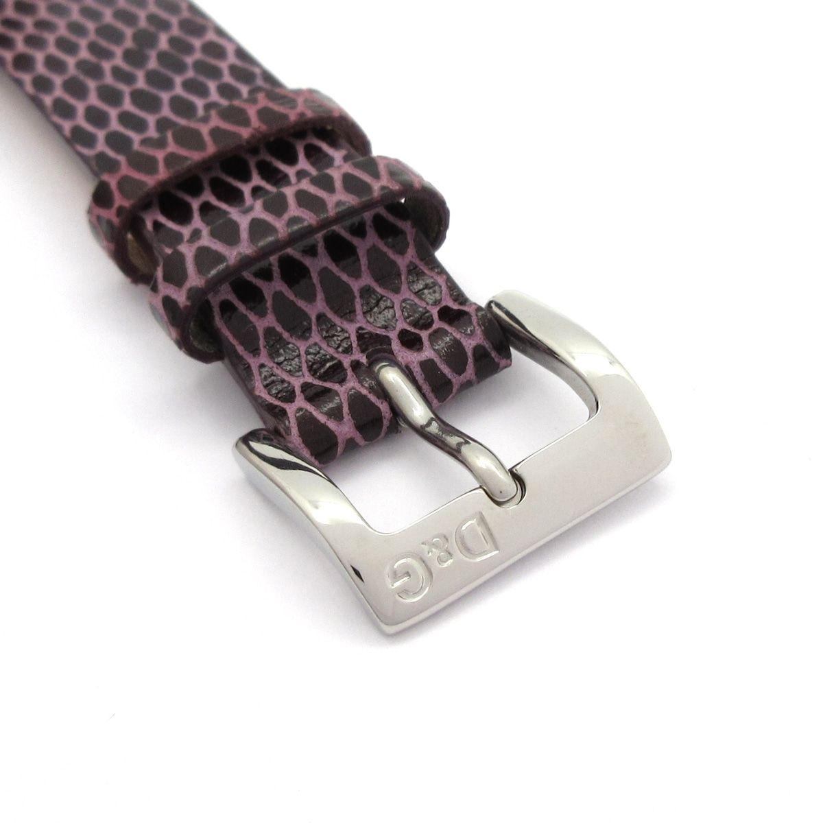 Dolce & Gabbana D&G Watch Heart Rhinestone Bezel Leather Embossed Black — view 6