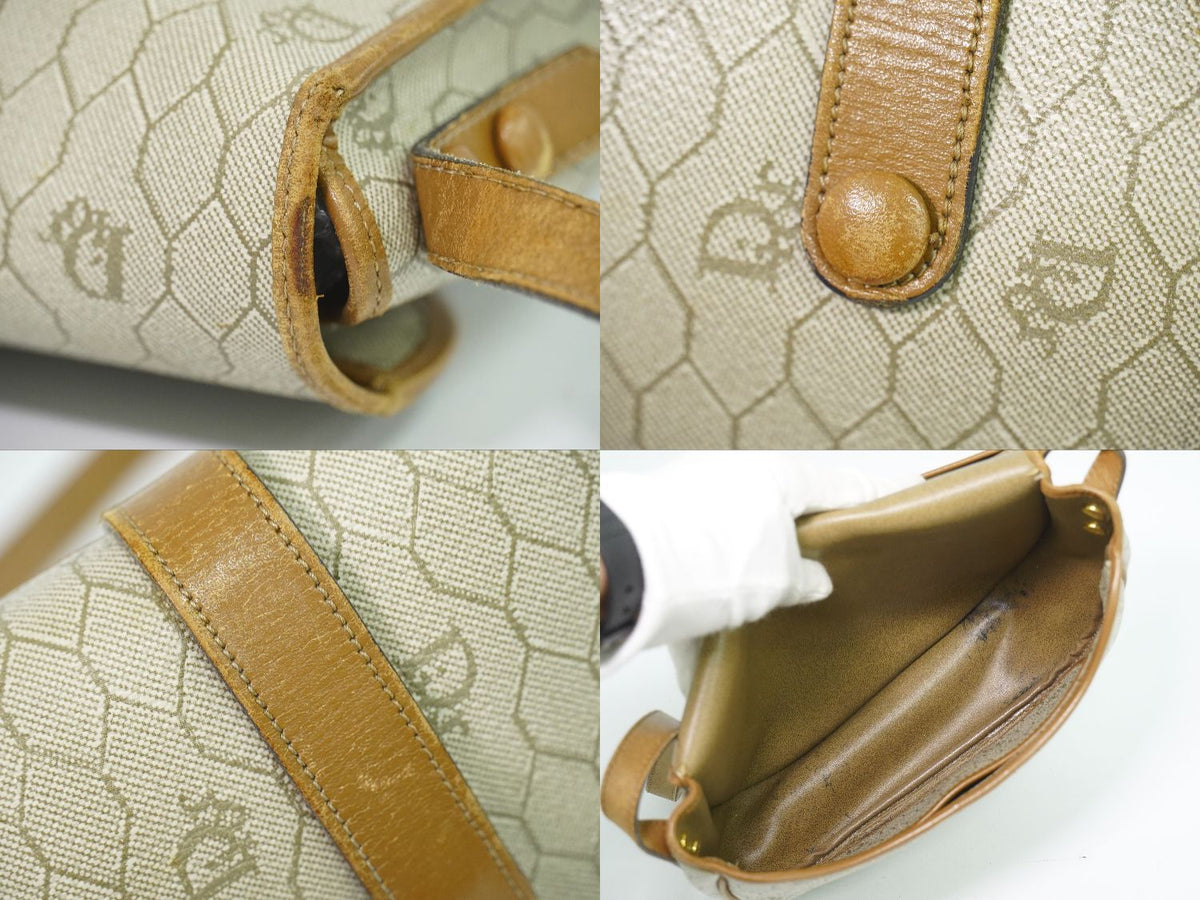 Dior Honeycomb Pattern Shoulder Bag Pochette Beige — view 8