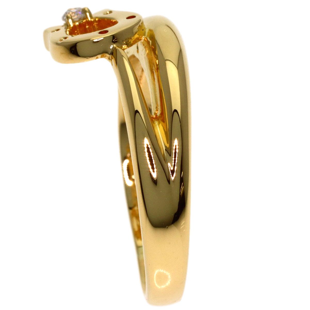 Celine Horse Shoe Diamond Ring 18K Yellow Gold — view 3