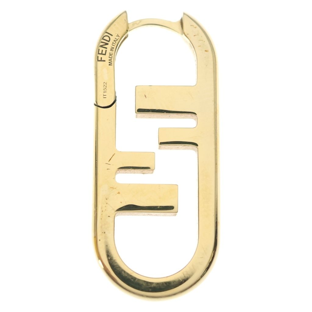Fendi O-Rock FF Logo Earrings Gold SS — view 2