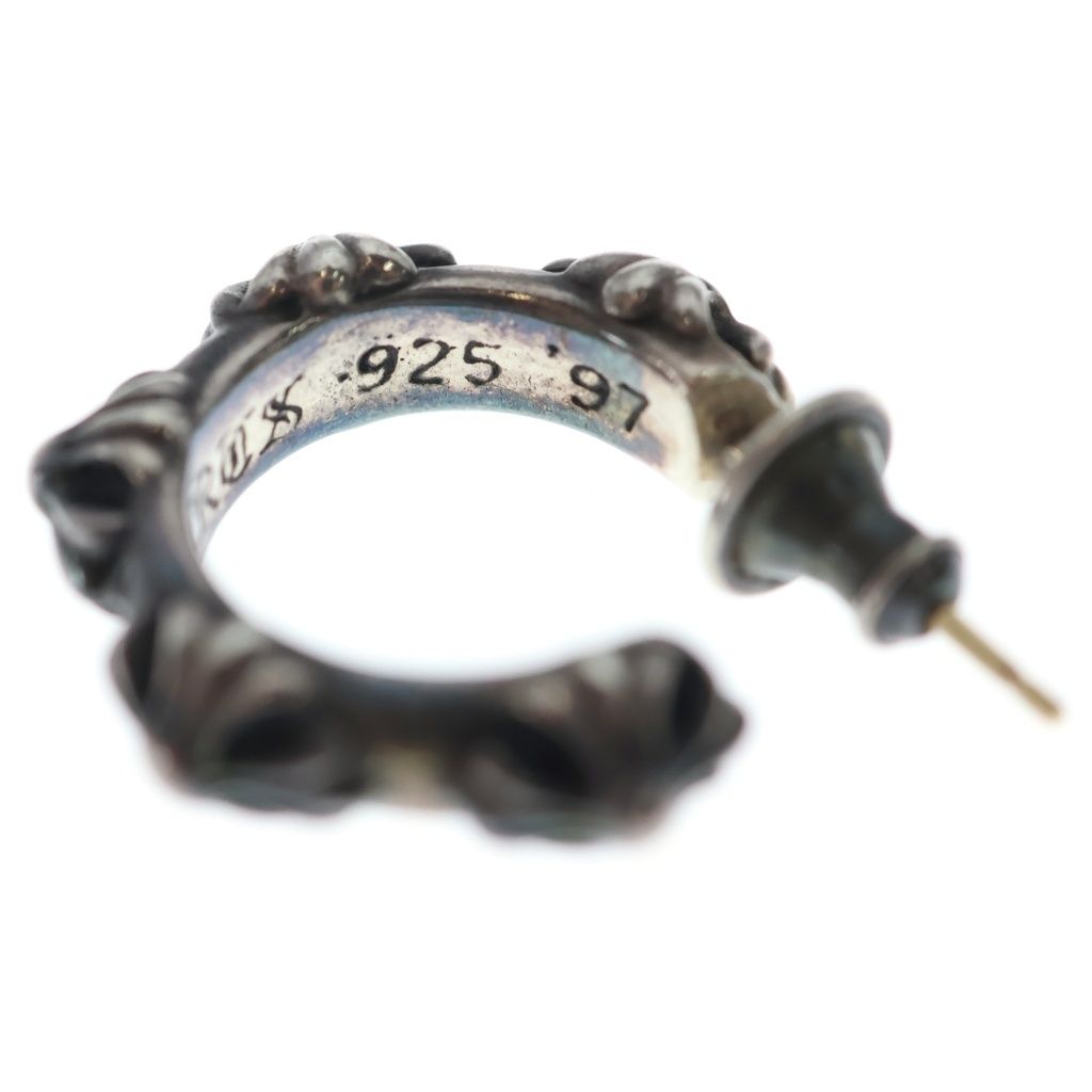 Chrome Hearts Hoop Cross Band Earrings Silver — view 6