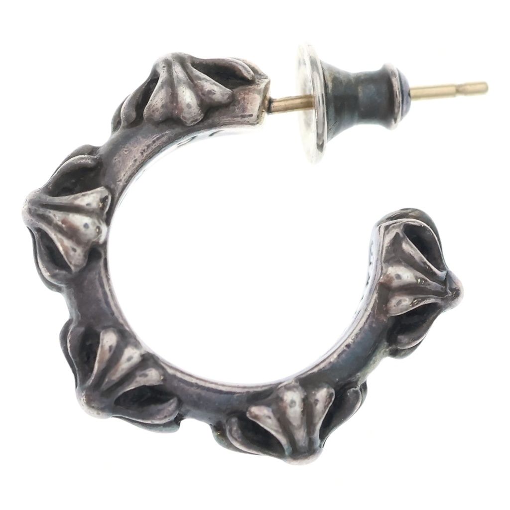 Chrome Hearts Hoop Cross Band Earrings Silver — view 3