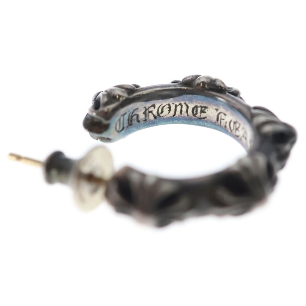Chrome Hearts Hoop Cross Band Earrings Silver — view 5