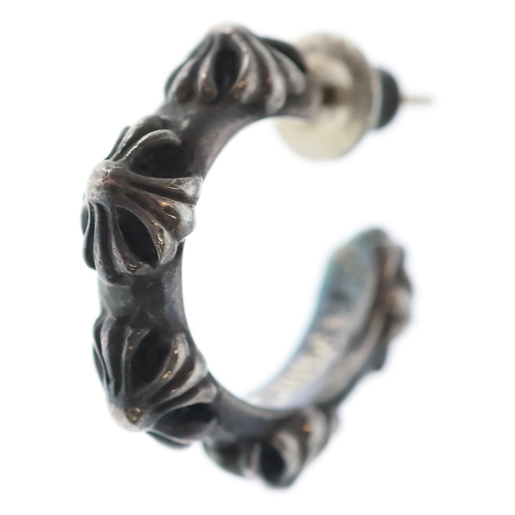 Chrome Hearts Hoop Cross Band Earrings Silver